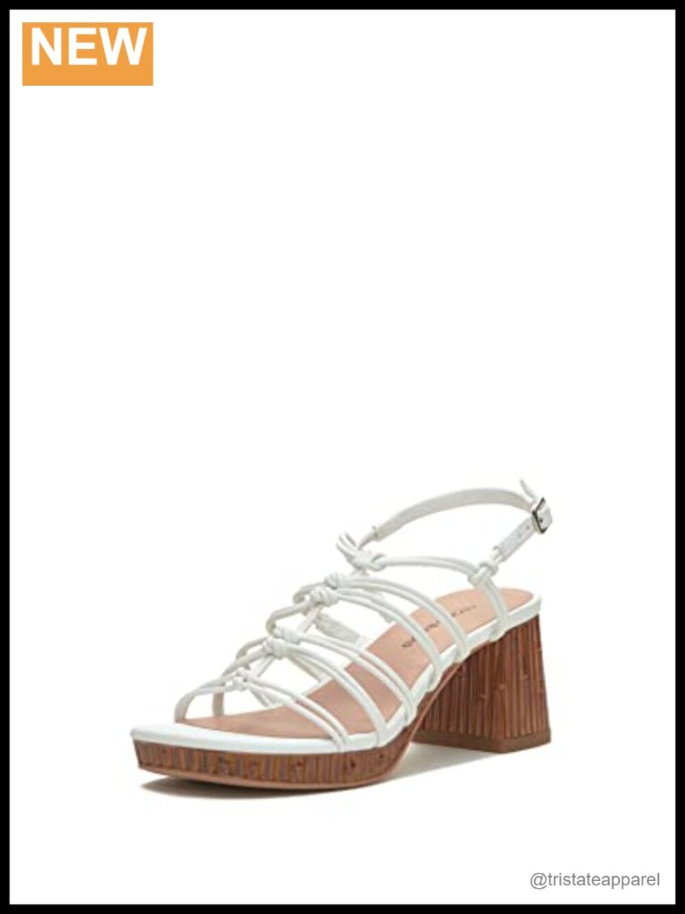 Faux Leather Strappy Block Heel Sandals Buckle Slingback Open Toe